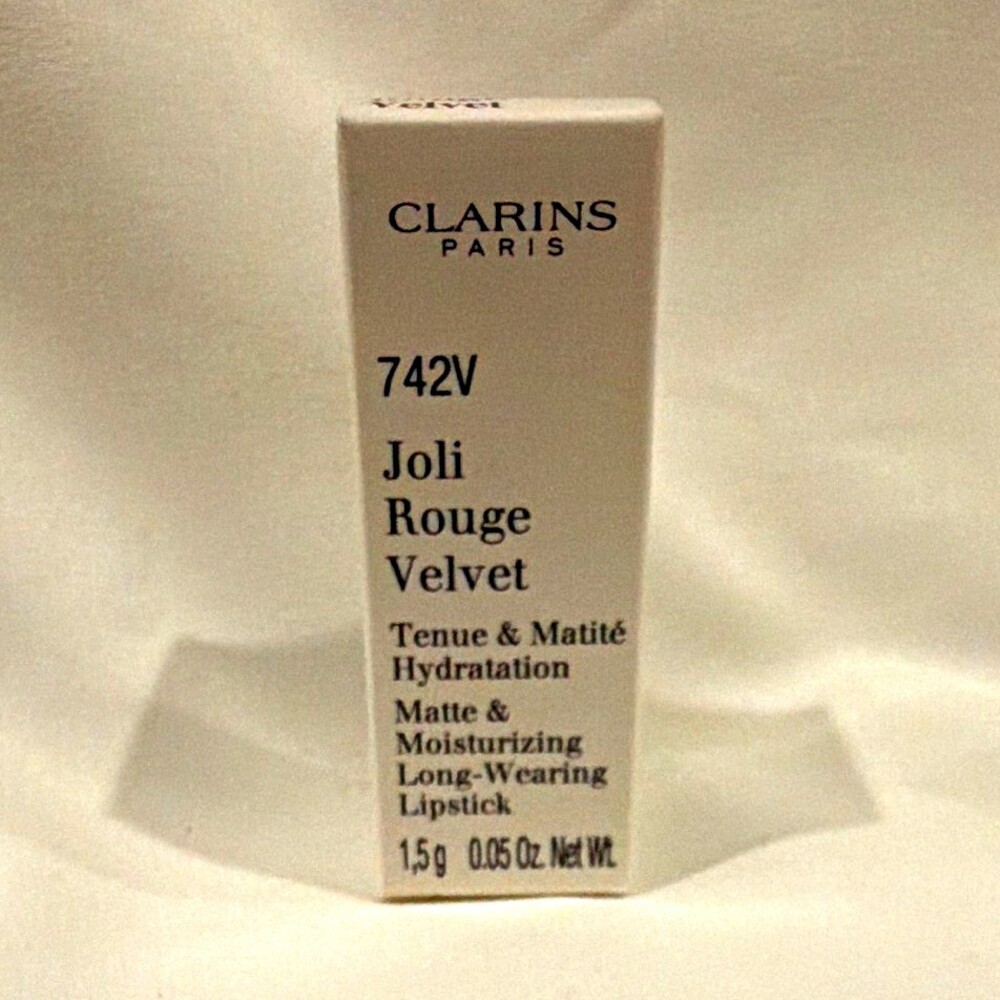 Clarins Joli Rouge Velvet Matte Lipstick Shade 742V Hydrating 0.06 oz